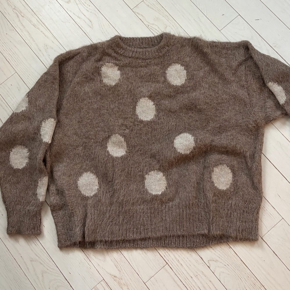 Cozy Brown Polka Dot Sweater